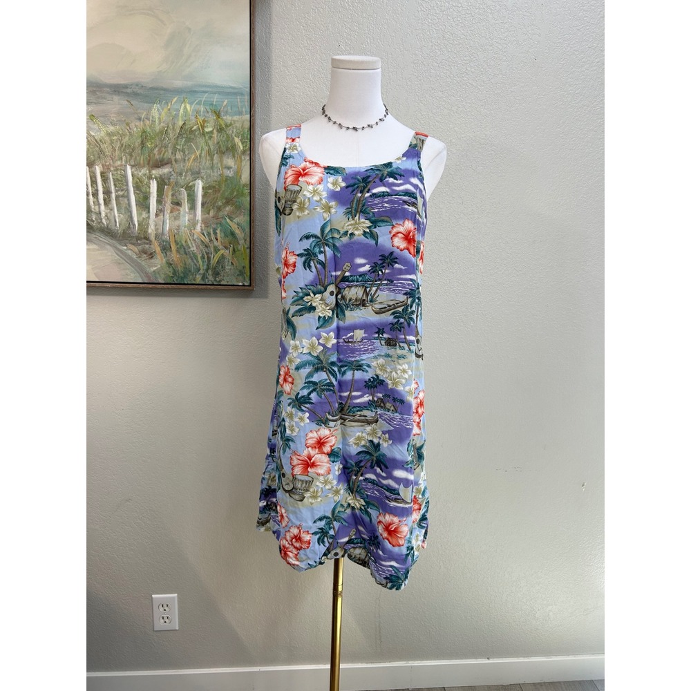 Bishop St. Apparel Hawaiian Rayon Sundress Made in Hawaii Tropical Beach Print
